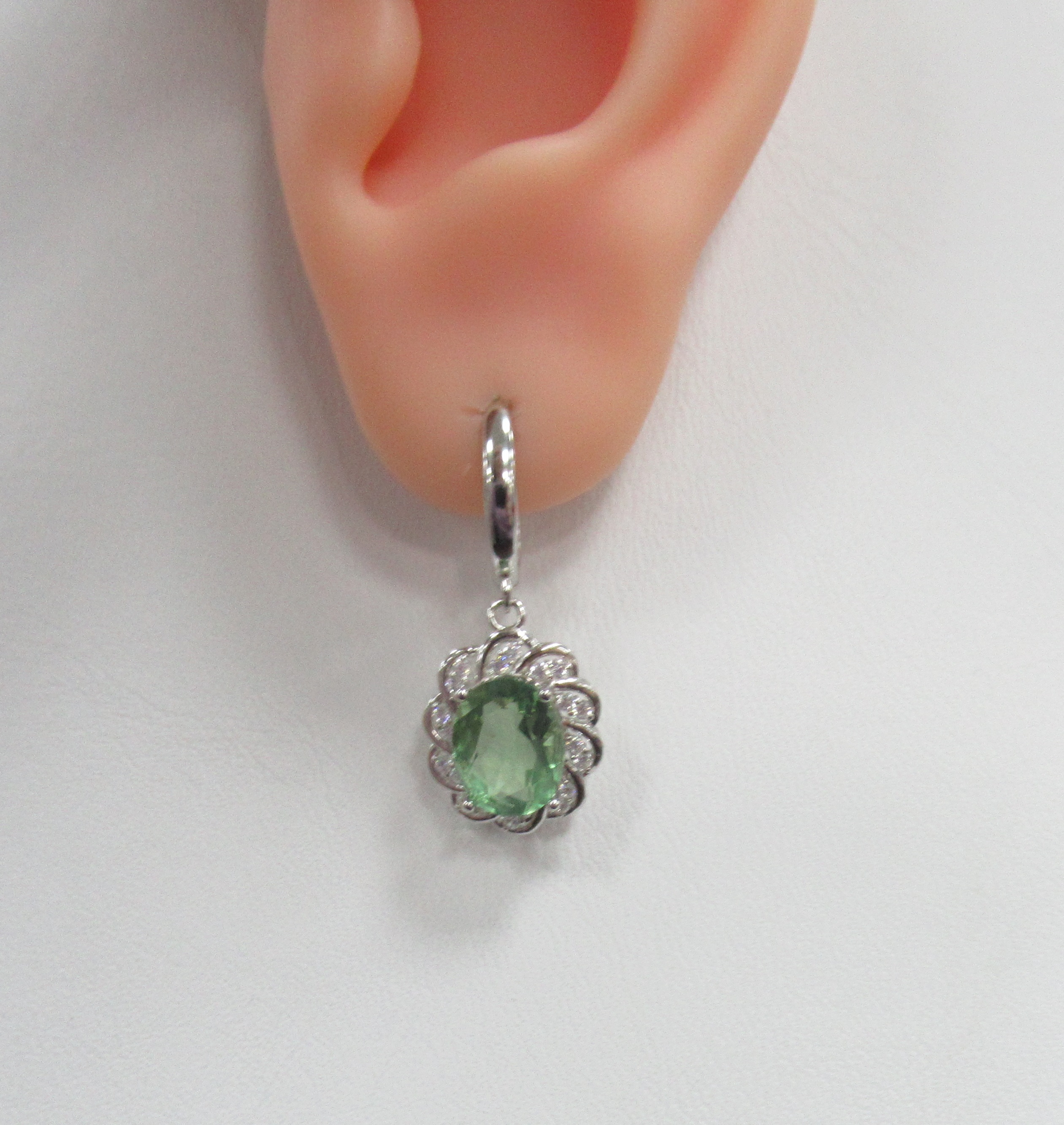 Серебряные серьги с флюоритами